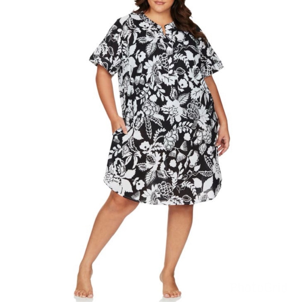 ArTeSÄNDs Amadeus Cantata Forte Black White Print Cotton Dress Size 12-14 NWT - Picture 14 of 15